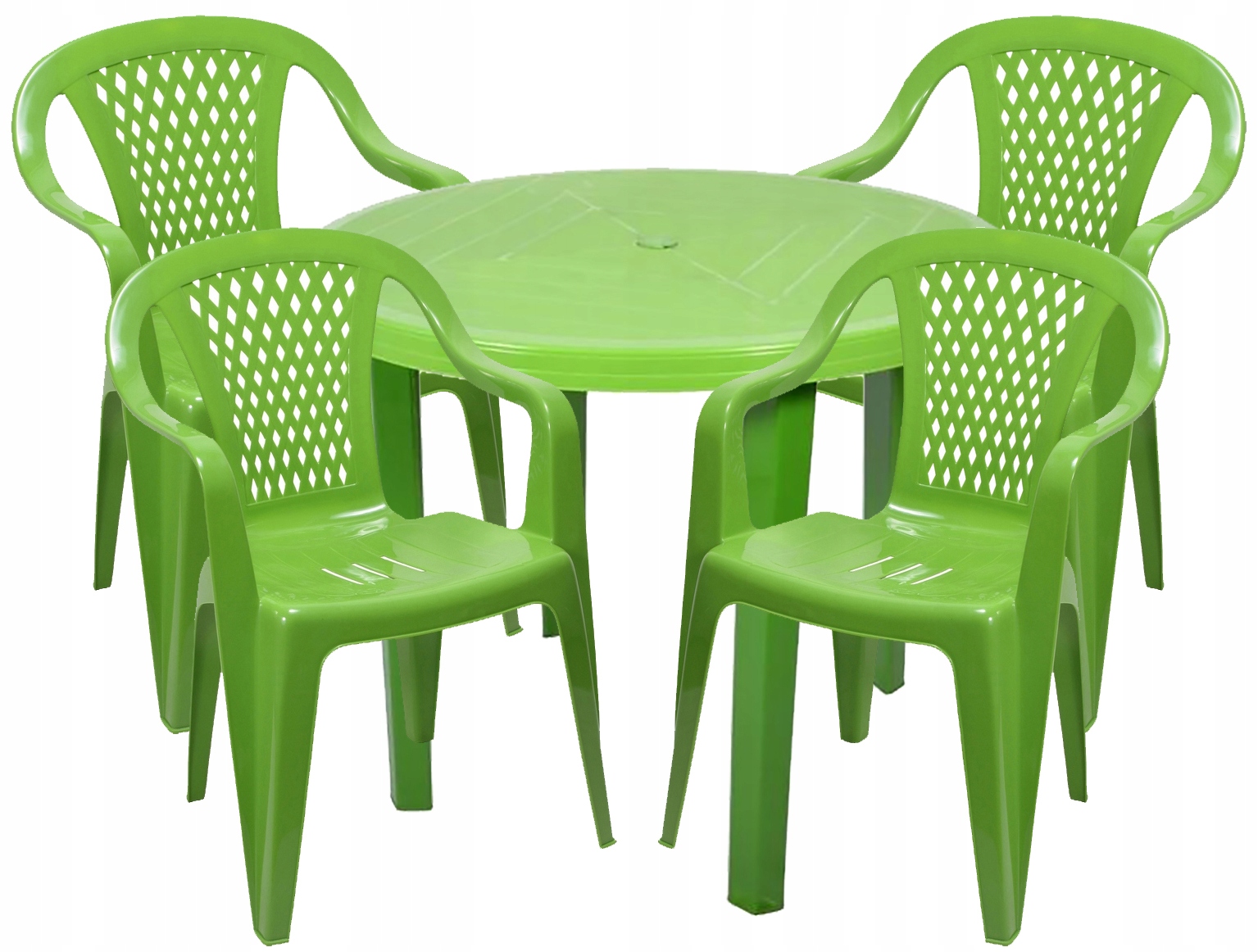 4+1 ZESTAW MEBLI KRZESŁA STÓŁ OGRODOWY LIMONKA