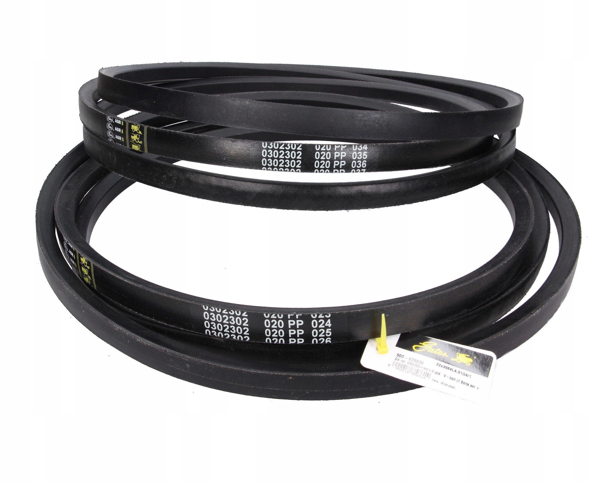 Klínové řemeny 2ks 22x3984 Claas 629836 Gates Agri