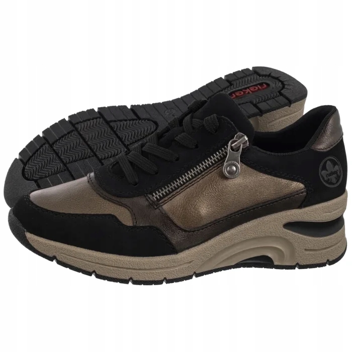 Dámské tenisky Rieker černé/zlaté N9301-91 Beige Combination
