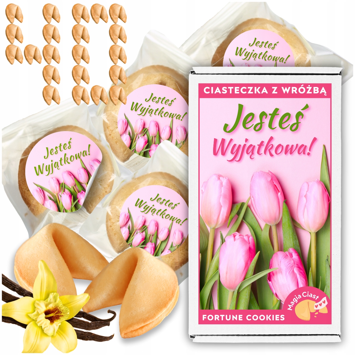 Dzień Kobiet 8 Marca Ciasteczka z Wróżbą x40 dla Żony Mamy Siostry