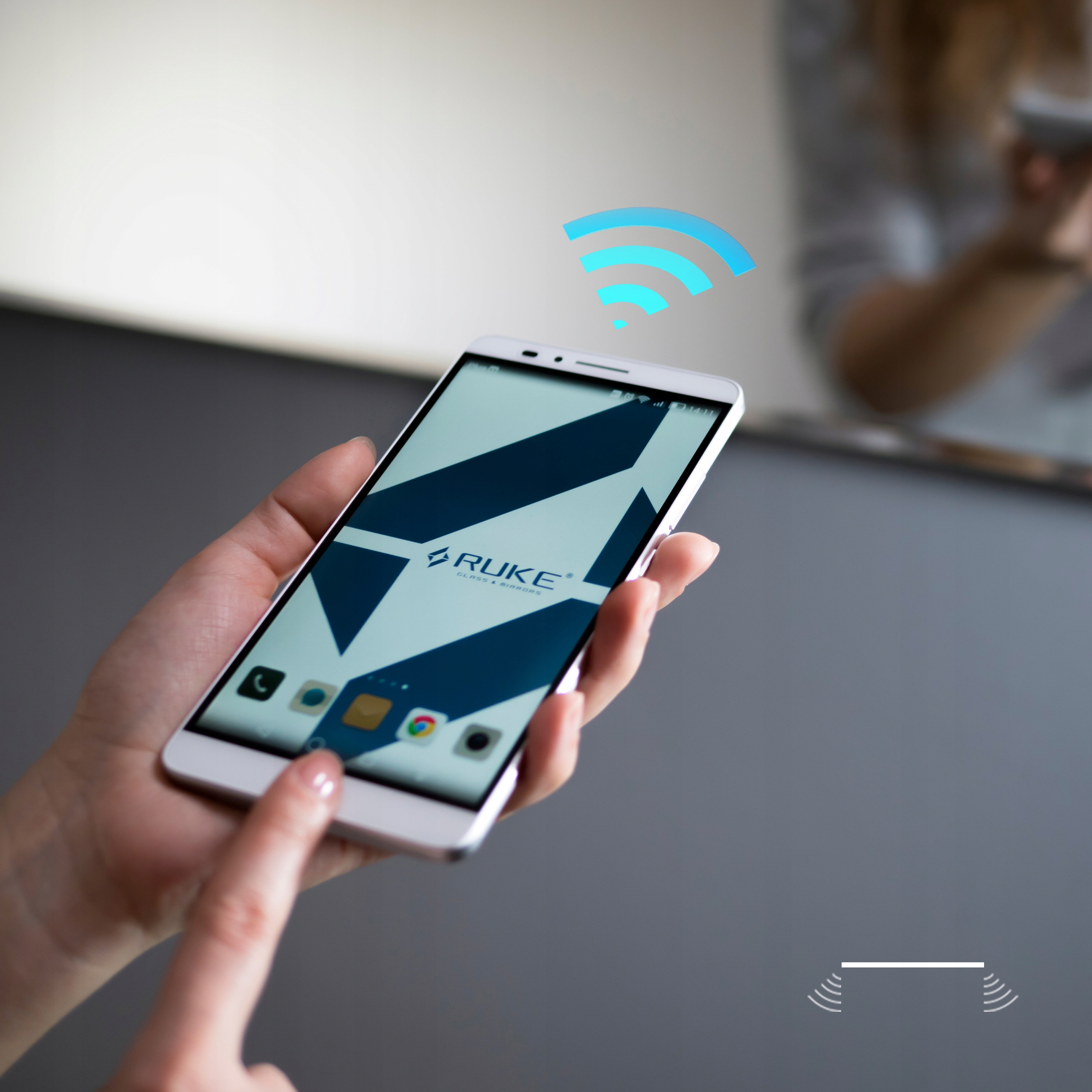 LUSTRO Z OŚWIETLENIEM LED DO SALONU MAKIJAŻU RUKE Kształt prostokąt