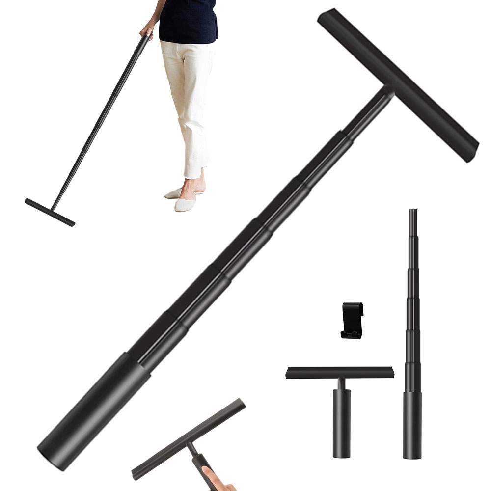 Levně Stěrka Na Vodu Sklo Kabin Zrcadlo Oken Teleskopická 23.5-97 cm Černá