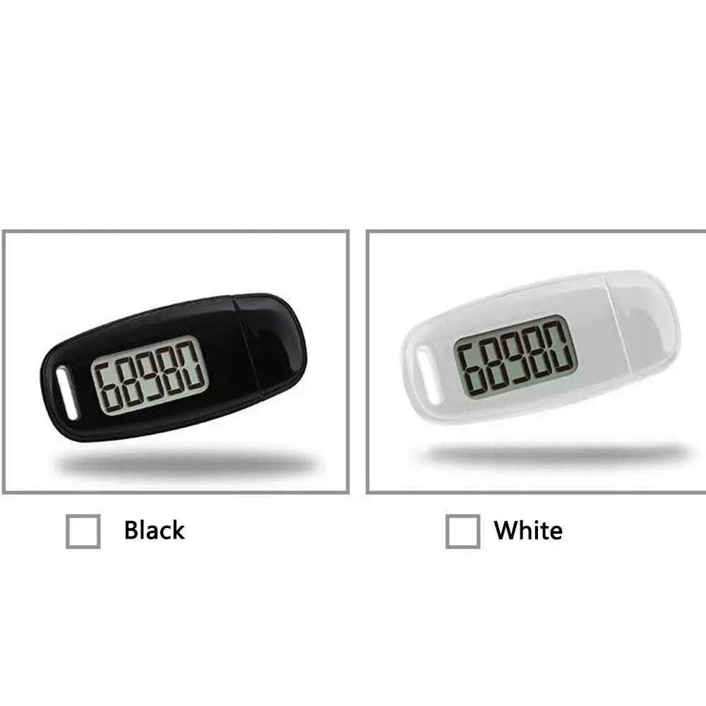 Backlight 3D Pedometer USB Rechargeable 3D Tri-Axis Sensor Daily Target Mon Kolor dominujący czarny