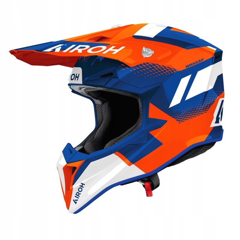 Motocyklová Prilba Airoh Wraaap Vision Orange Blue Gloss S