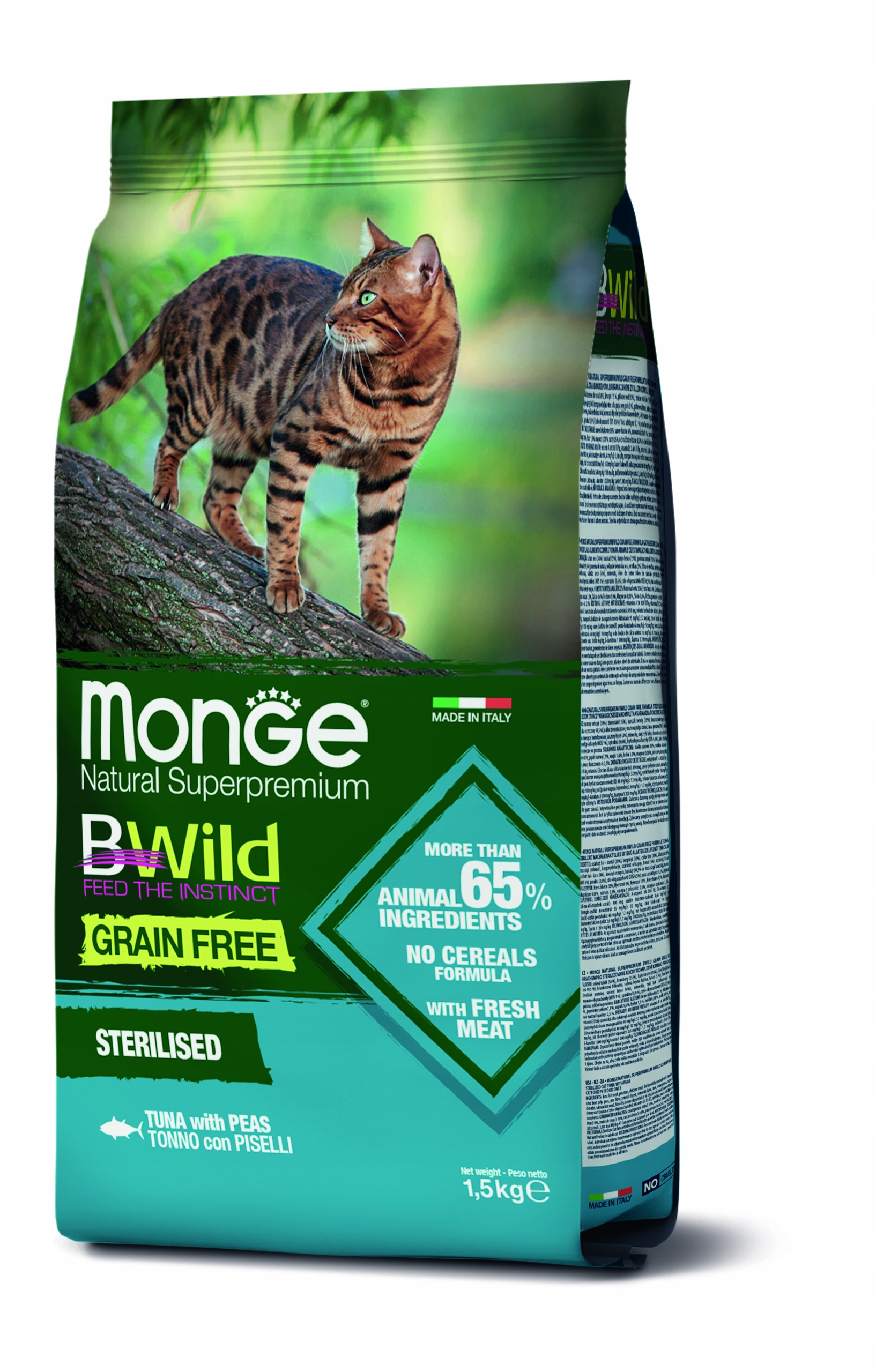Levně Monge Bwild Grain Free Sterilised Tuňák 1,5 kg