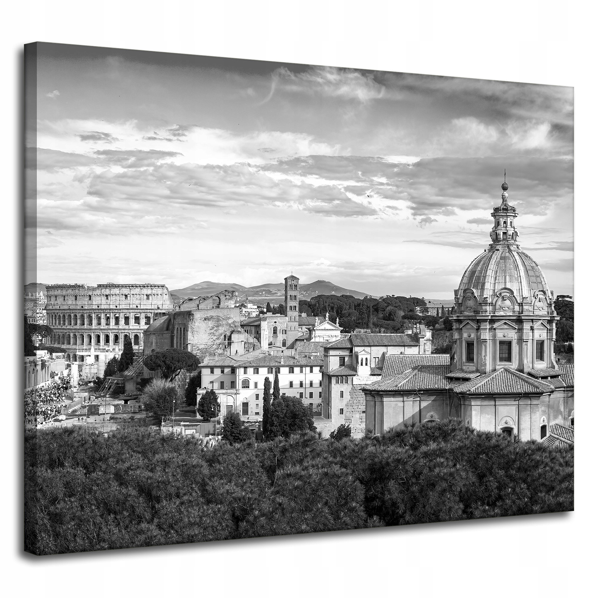 Obrazy na plátně Pohled na Řím černobílé 100x80