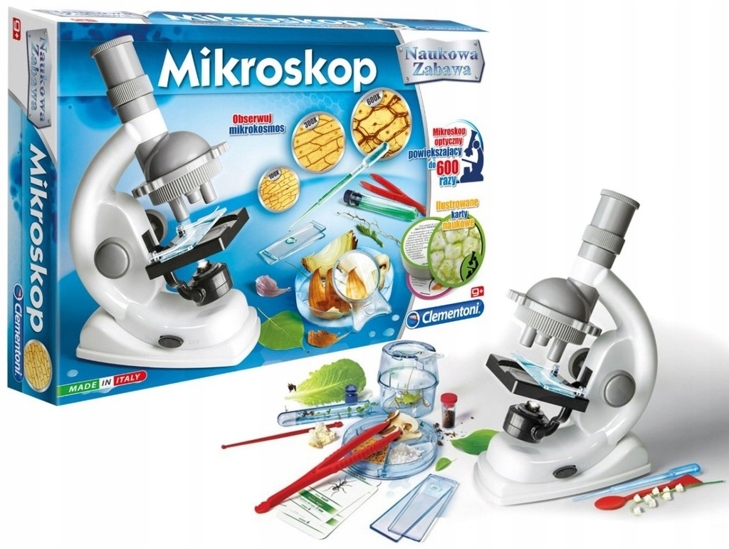 

Clementoni Naukowa Zabawa Mikroskop +akcesoria 9+