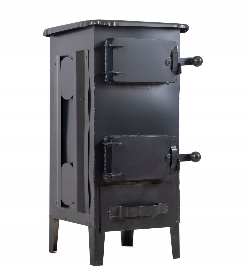 Piec Piecyk Stalowy SZAMOTOWY Koza ZEUS + RURY Głębokość 40 cm