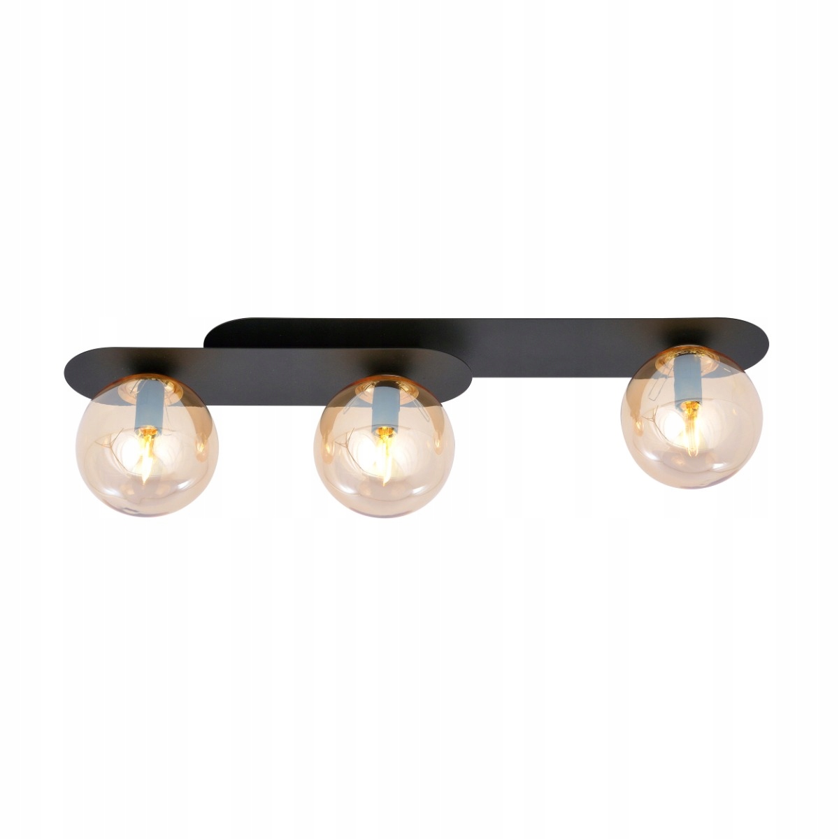 Stropná lampa Emibig 3xE14 Plaza Čierna Medová