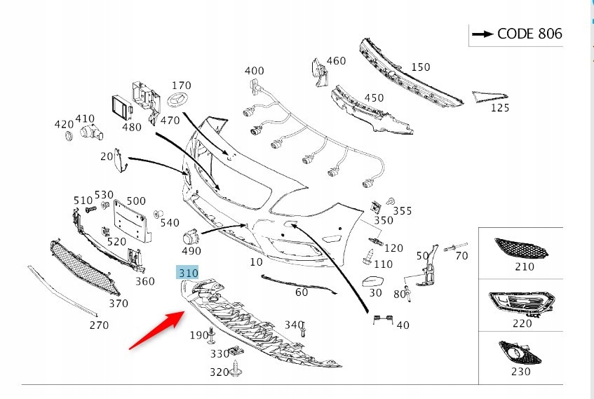 Spodní Kryt Nárazníku P Mercedes Cla A1178854401