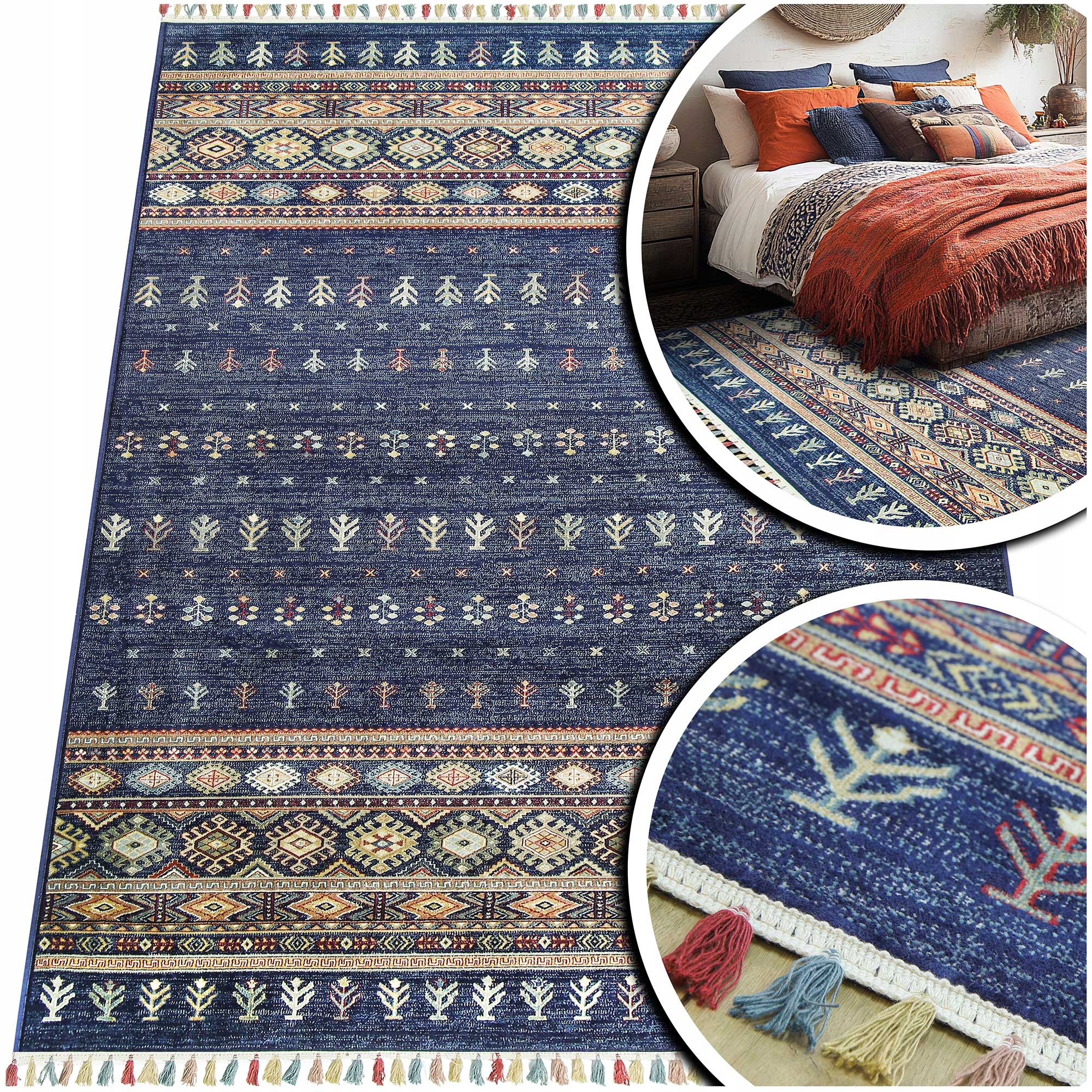 Koberec S Krátkými Viskózovými Štětinami A Třásněmi Kobereček Do Ložnice 67x105