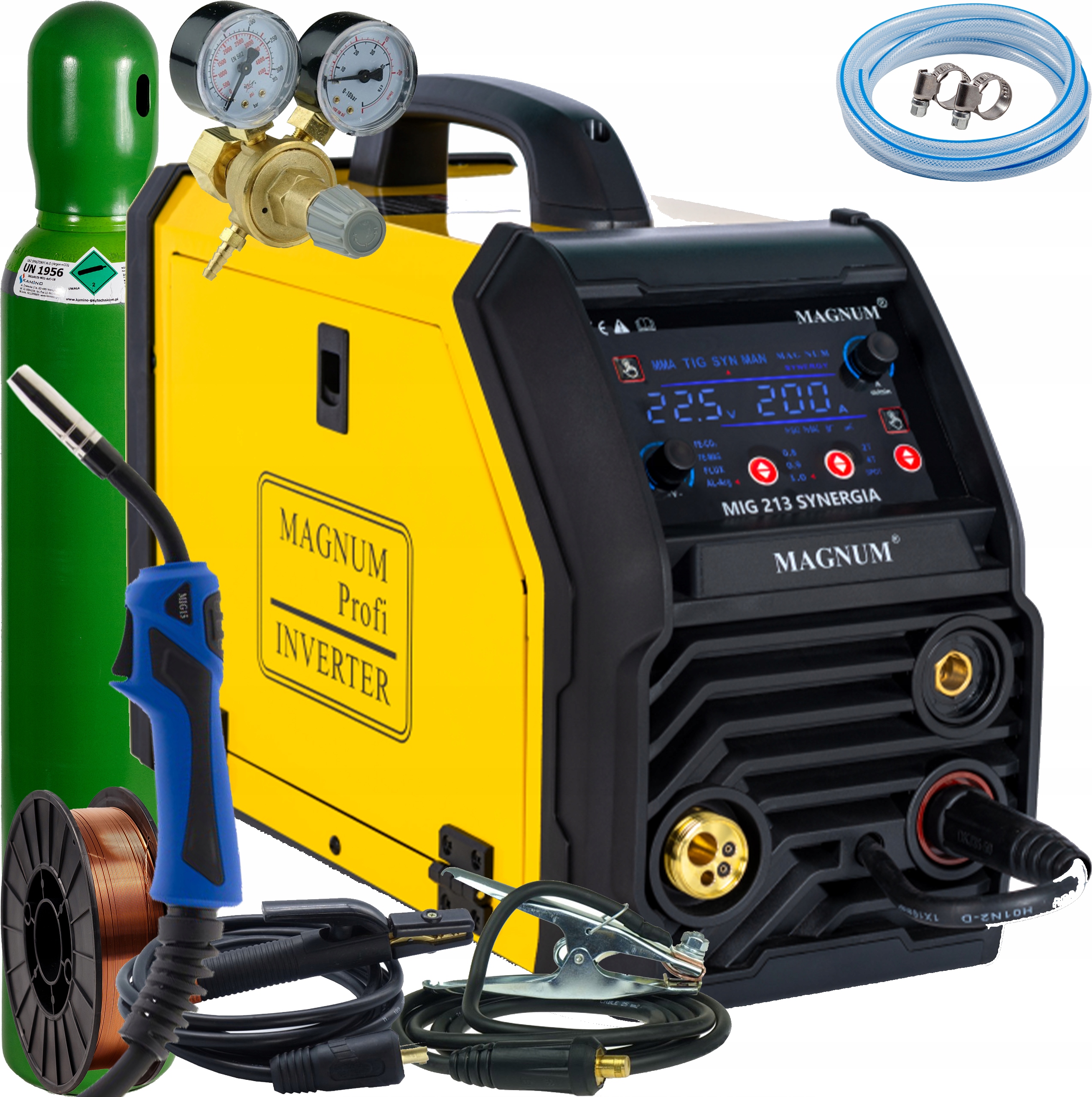 Spawarka Magnum Mig 213 Synergia Mig/mag Mma Tig Flux 200A 230V ZESTAW4