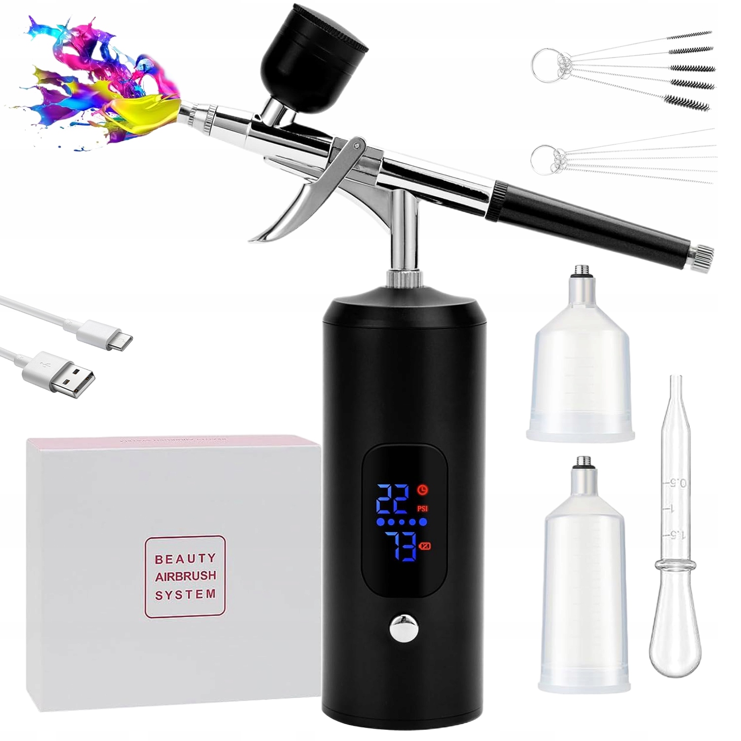 Elektrická Stříkací Pistole Aerograf Kompres Pro Zdobení Nehtů