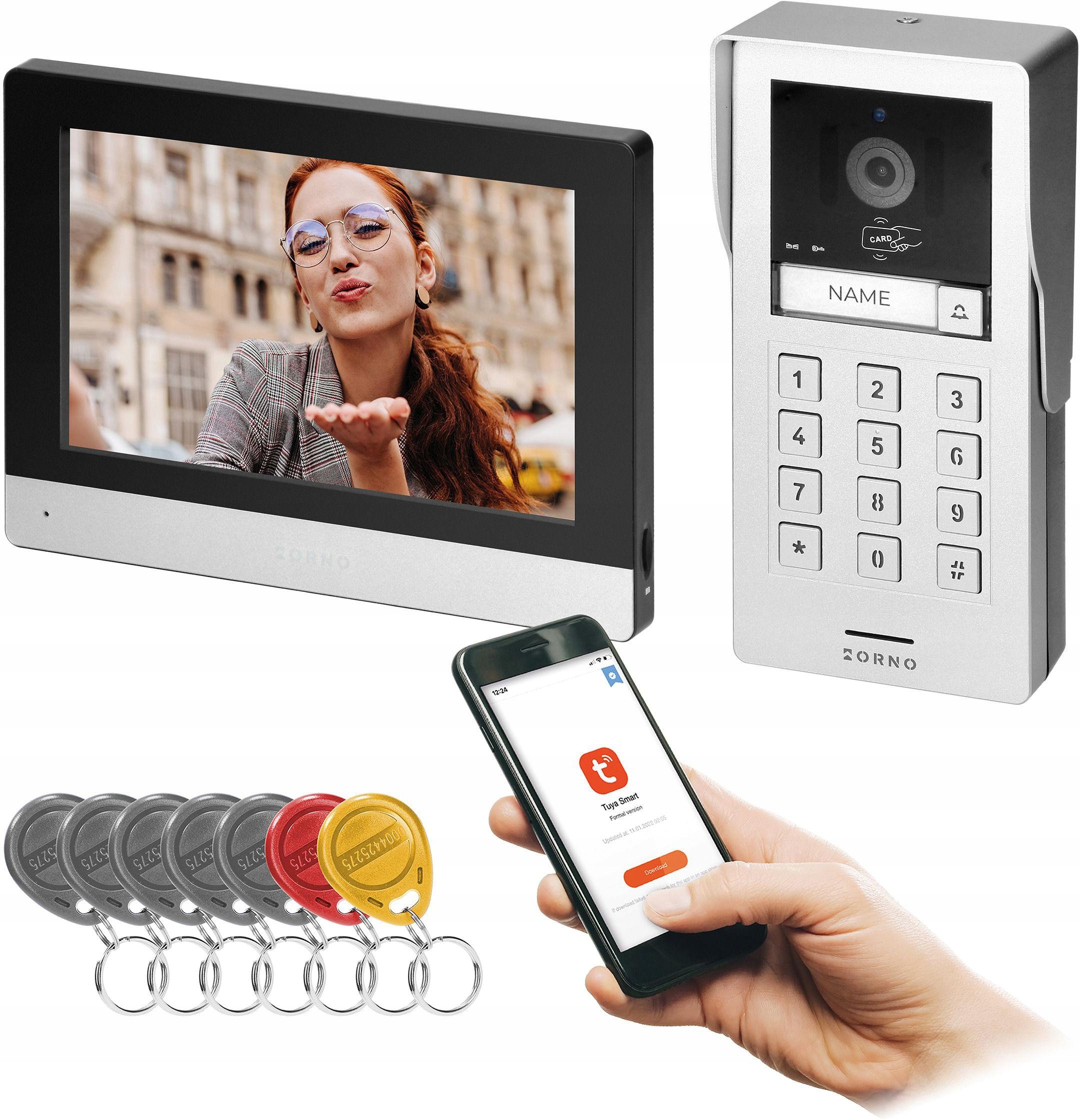 Dvouvodičový videotelefon Orno OR-VID-MA-1080/B