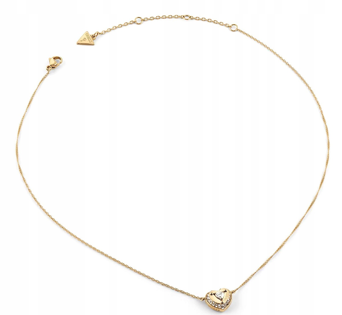 Ocelový Zlatý Náhrdelník Guess Till Morning Křišťály Srdce JUBN05549JWYGT