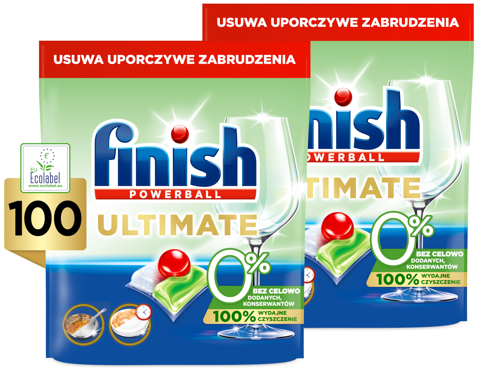 Levně Finish Kapsle do myčky nádobí Ultimate Powerball All in One 0% 2 x 100 kusů