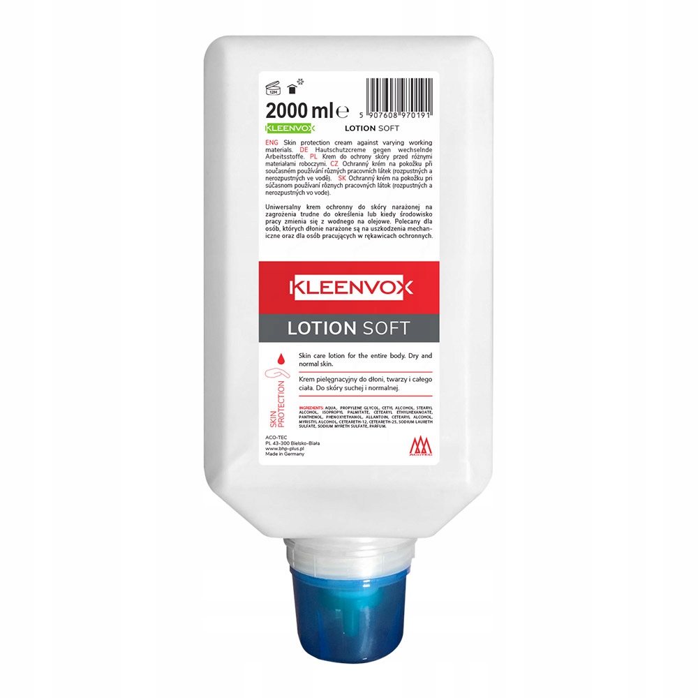 Pečující krém Kleenvox Lotion Soft 2000 ml – náplň do dávkovače