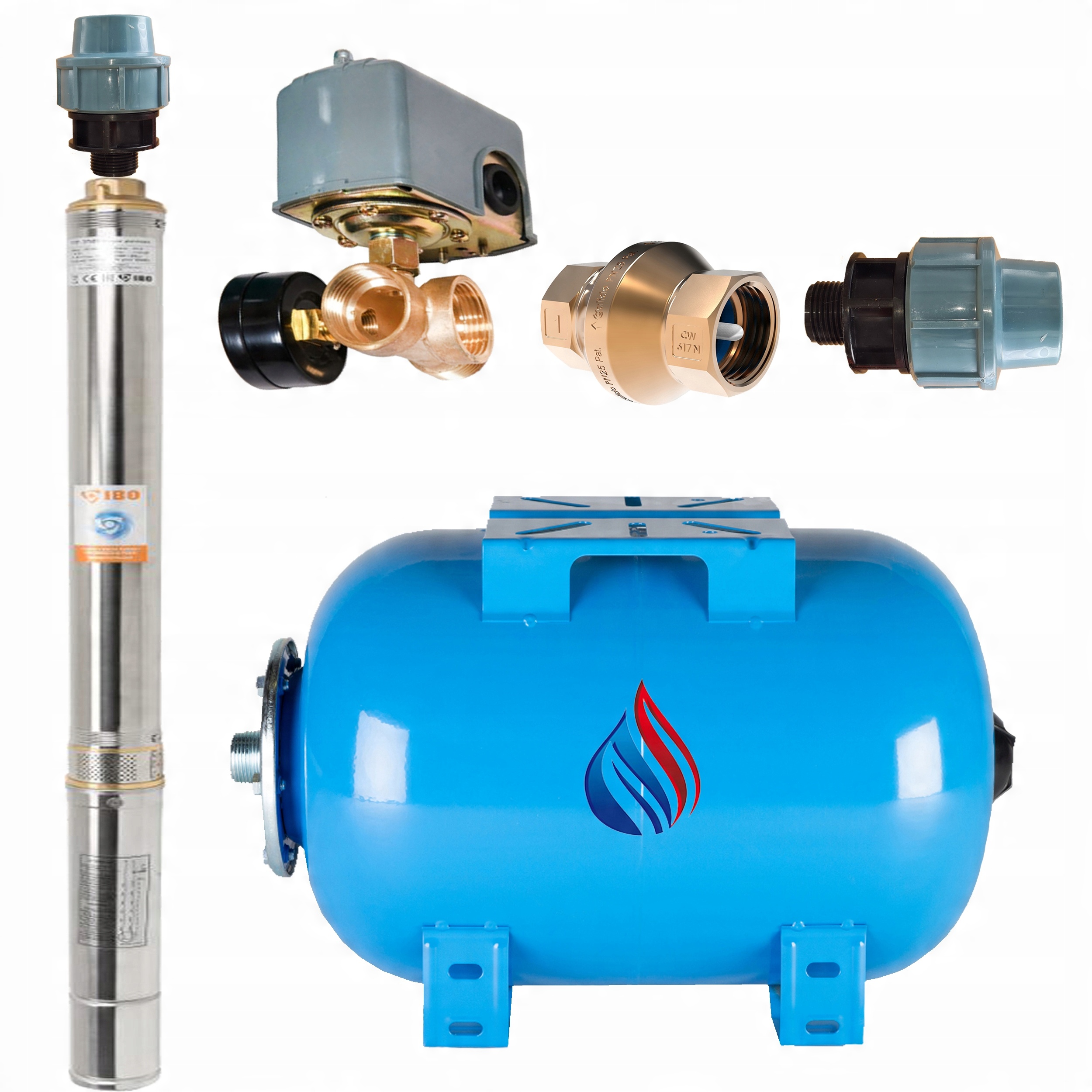 

Hydrofor Zestaw Pompa 105L/MIN Zbiornik 100L PE32