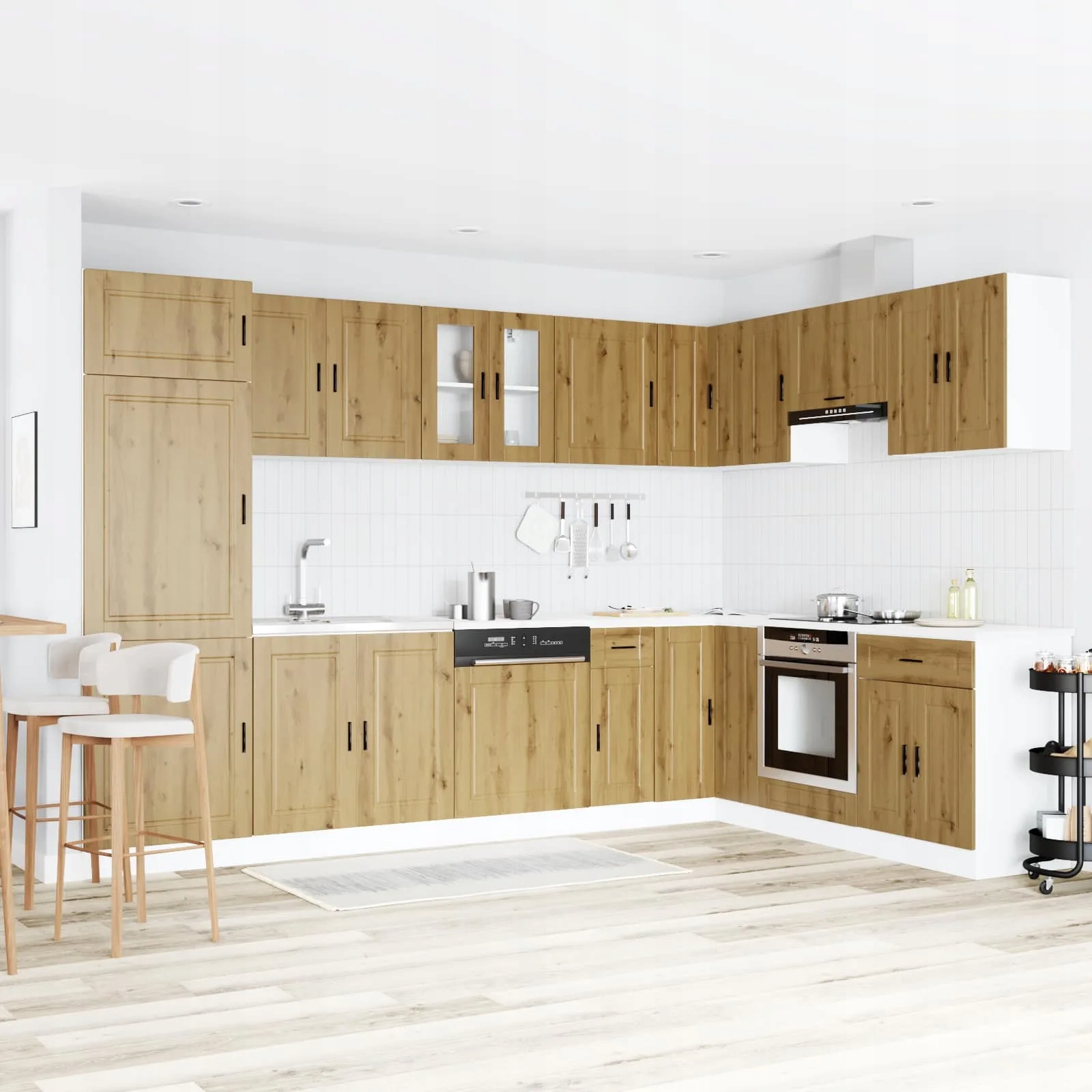 vidaXL Skříňka pod dřez s úložištěm Porto 2 pcs Hnědá Kompozitní dřevo