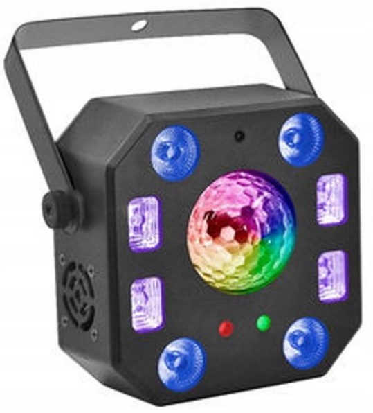 LIGHT4ME Turbo Flower efekt disco Led Par Uv kula laser stroboskop