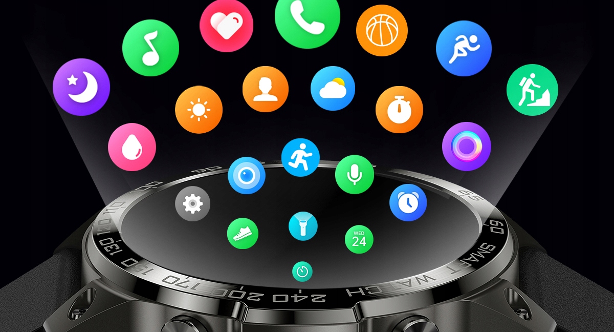 SMARTWATCH ZEGAREK MĘSKI MENU POLSKIE ROZMOWY PULS SMART WATCH AMOLED PL Rodzaj paska Bransoleta