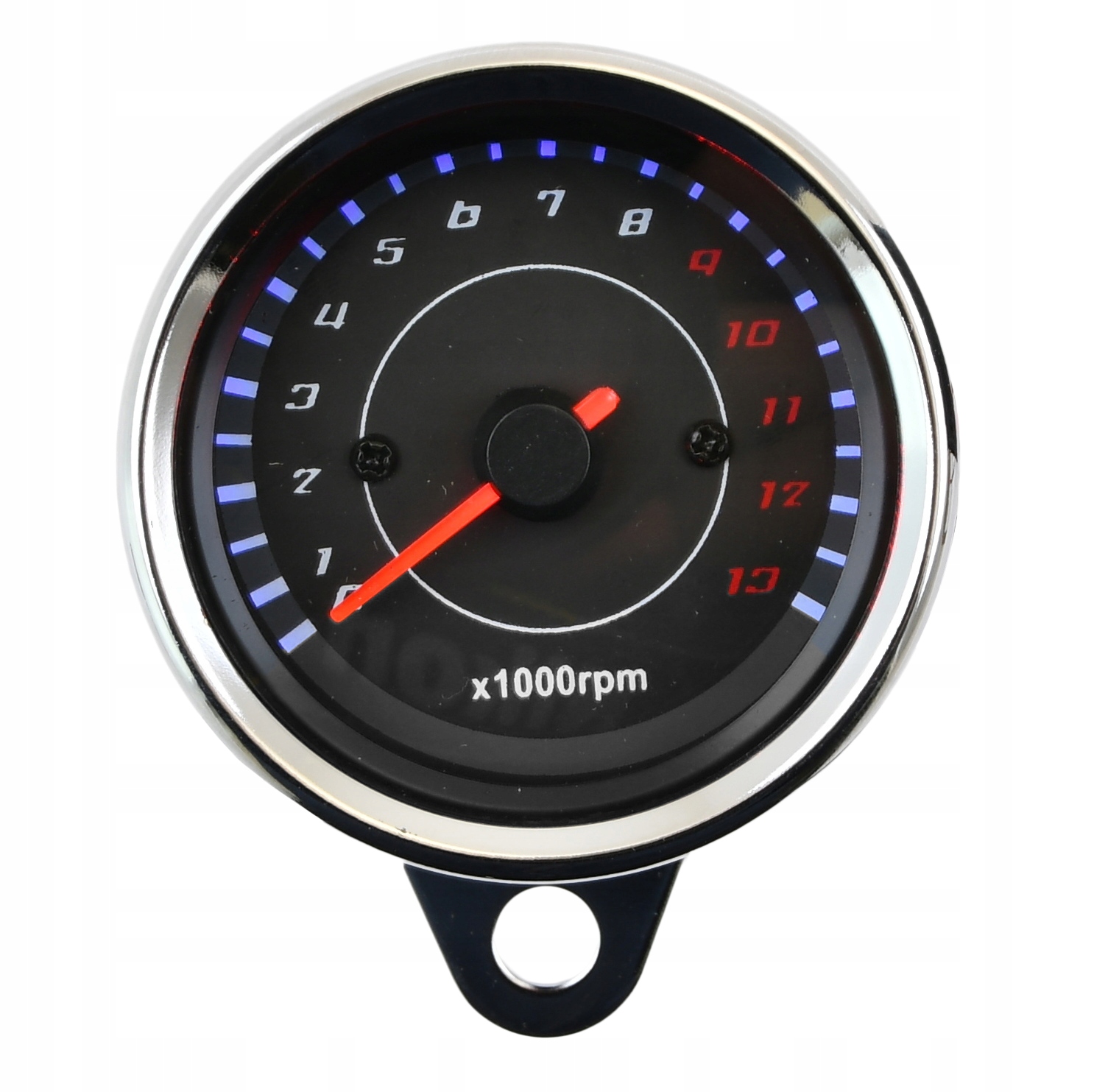 Univerzální otáčkoměr 13000 Rpm 12V Černý Modré podsvícení