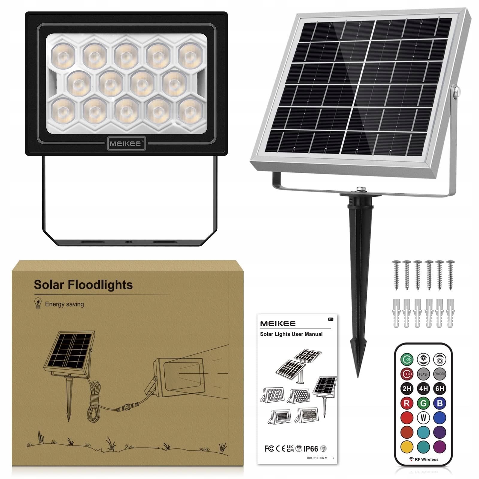 Meikee Reflektor Solarny Wbijany Lampa Ogrodowa Na Imprezę 30W RGB — miniatura 9