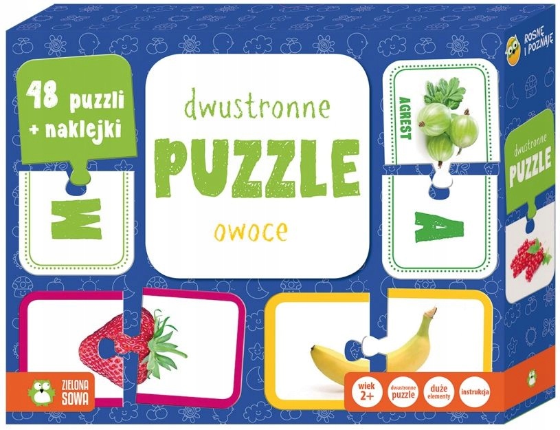 

Rosnę i poznaję Owoce puzzle dwustronne Kd