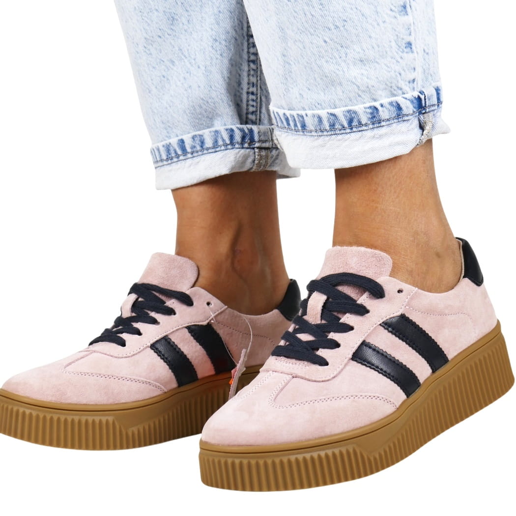 Dámské Kožené Polobotky Tenisky Růžové Tmavě Modré Módní Top 41