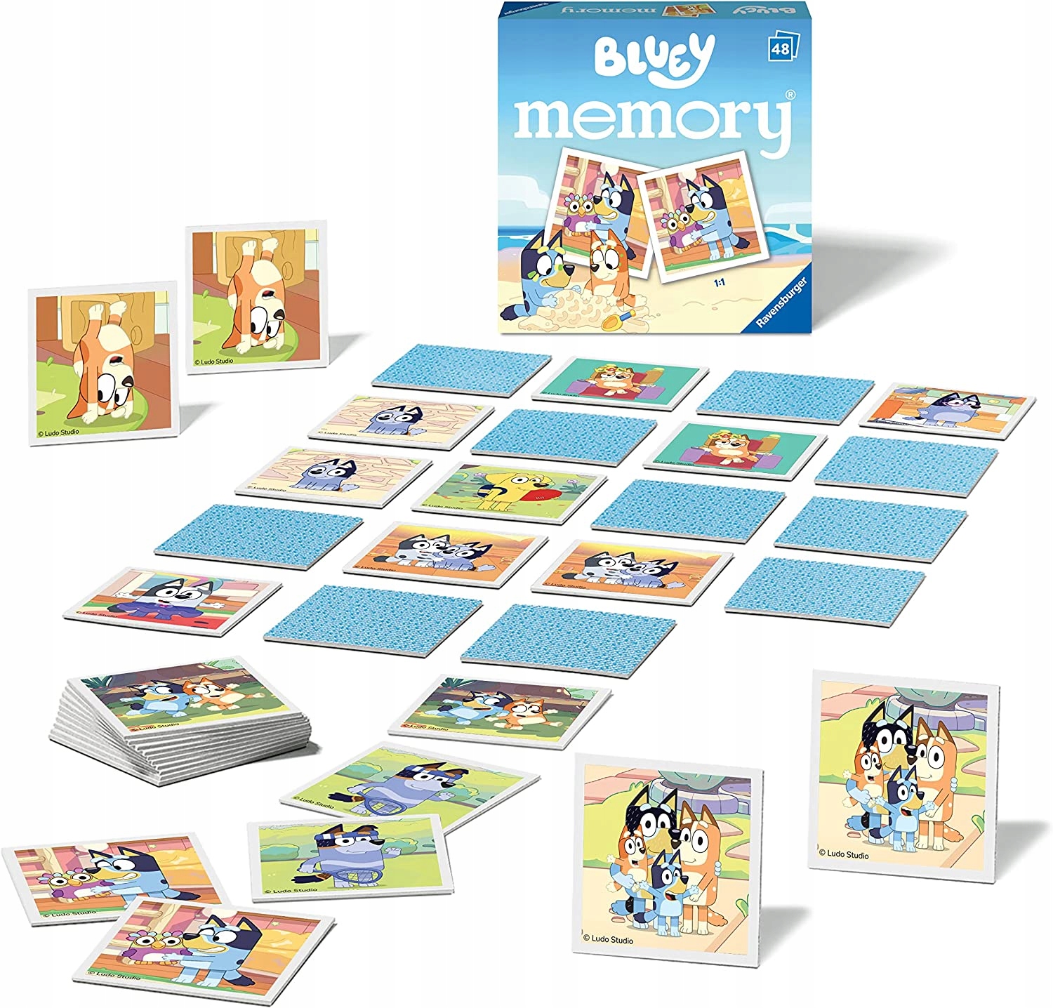 GRA BLUEY BLUE MEMORY MEMO KARTY PUZZLE 48 KART EAN (GTIN) 04005556209347