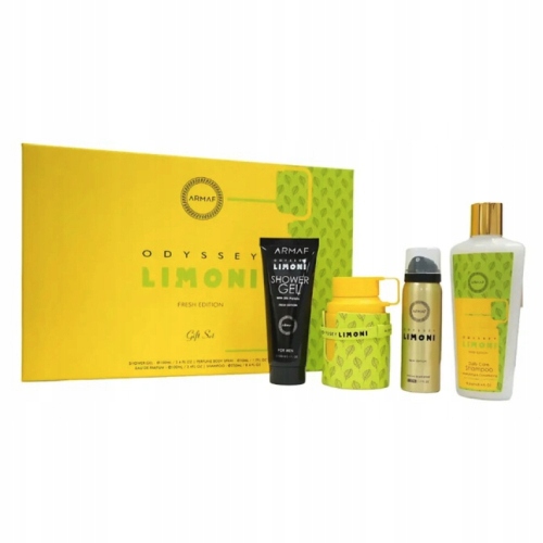 Sada Armaf Odyssey Limoni 100 ML Parfémovaná Voda Body Spray Gel Šampon