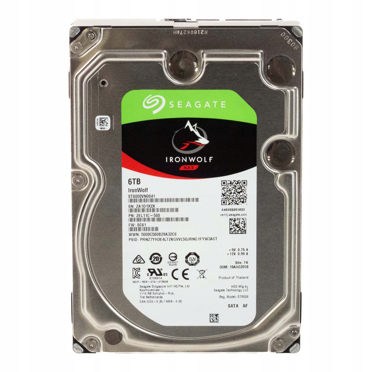 Seagate Ironwolf Nas 6TB 7.2K 128MB Sata III 3.5'' ST6000VN0041