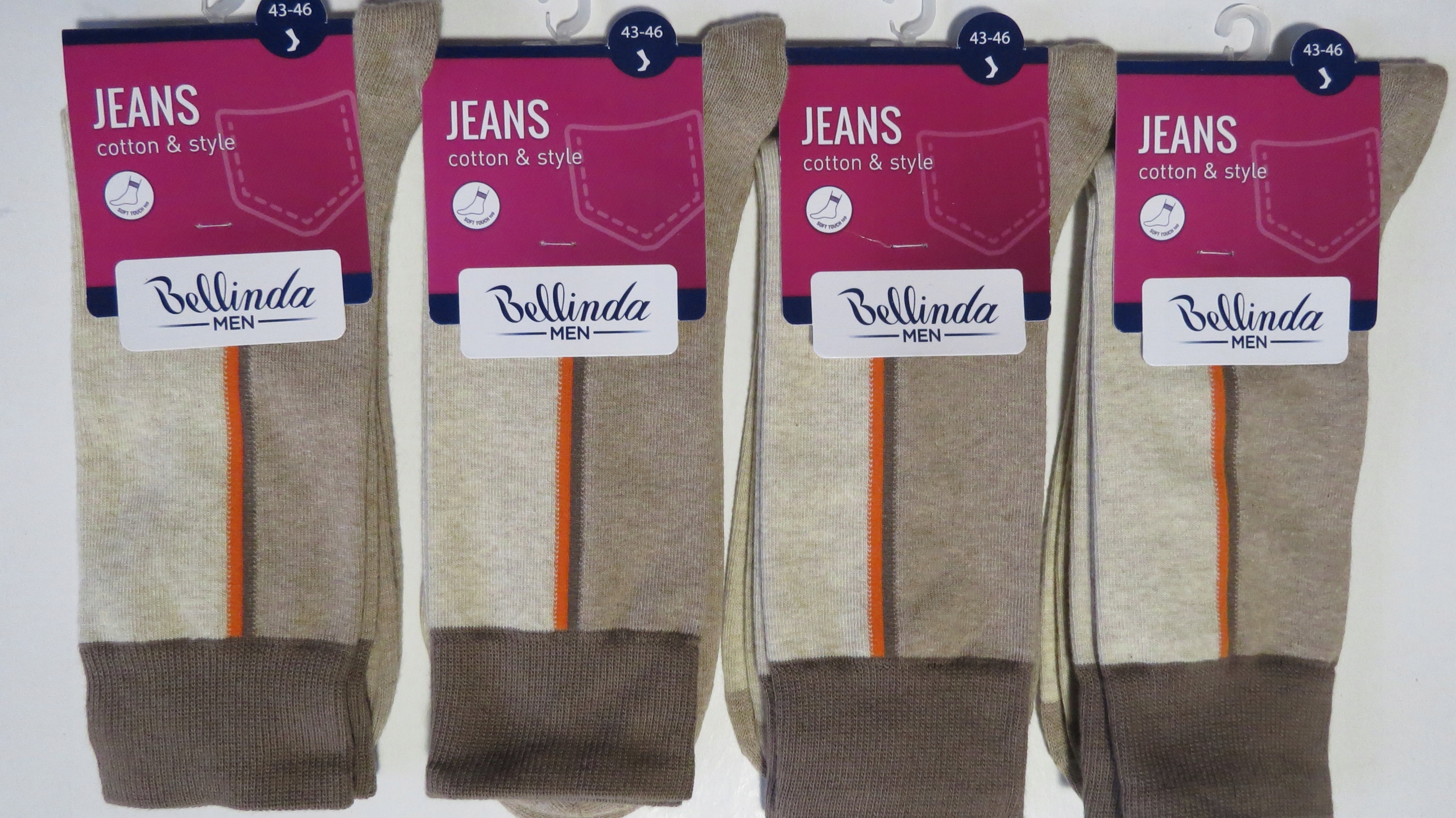 

4-PARY Skarpety Męskie Bellinda Jeans 39-42