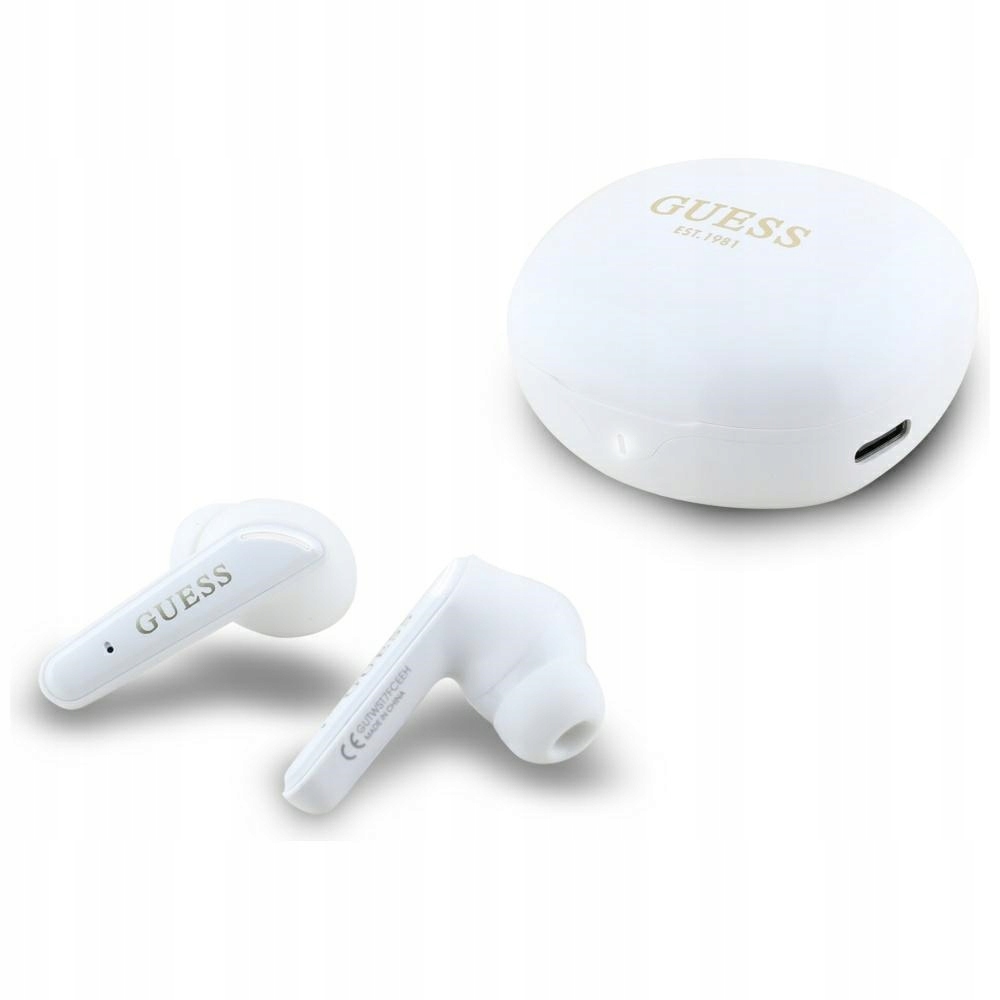 Guess Tws Pro Smartphone S Logem, Bezdrátová, Bílá