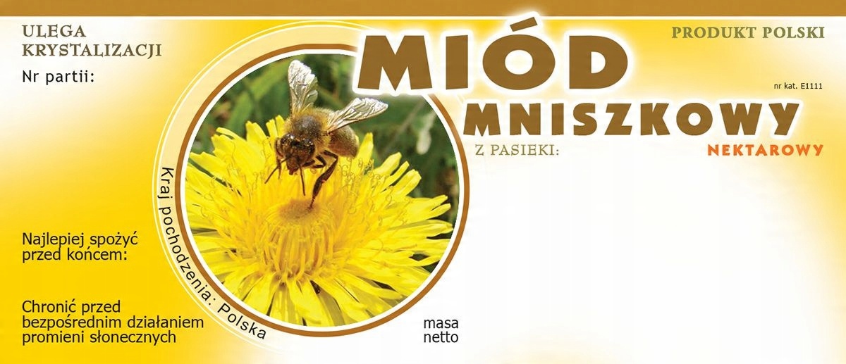

Etykiety na miód mniszkowy (100szt) wzór E1111
