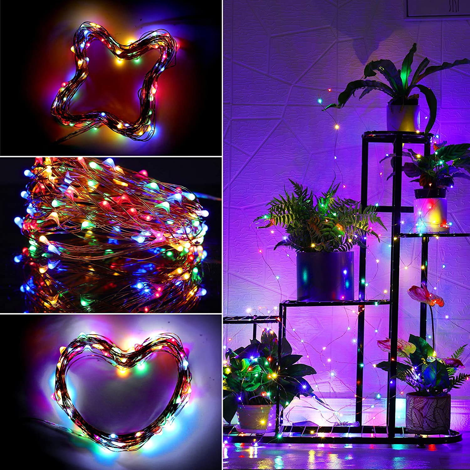 

Lampki Druciki 50 Led Baterie Multi Kolorowe 5 m