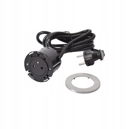 Nábytková zásuvka 2P+Z Metal/čierna Legrand 654722