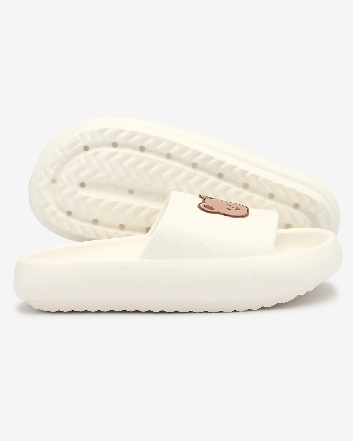 BIAŁE KLAPKI DAMSKIE MABYNN 40/41 Wzór dominujący bez wzoru