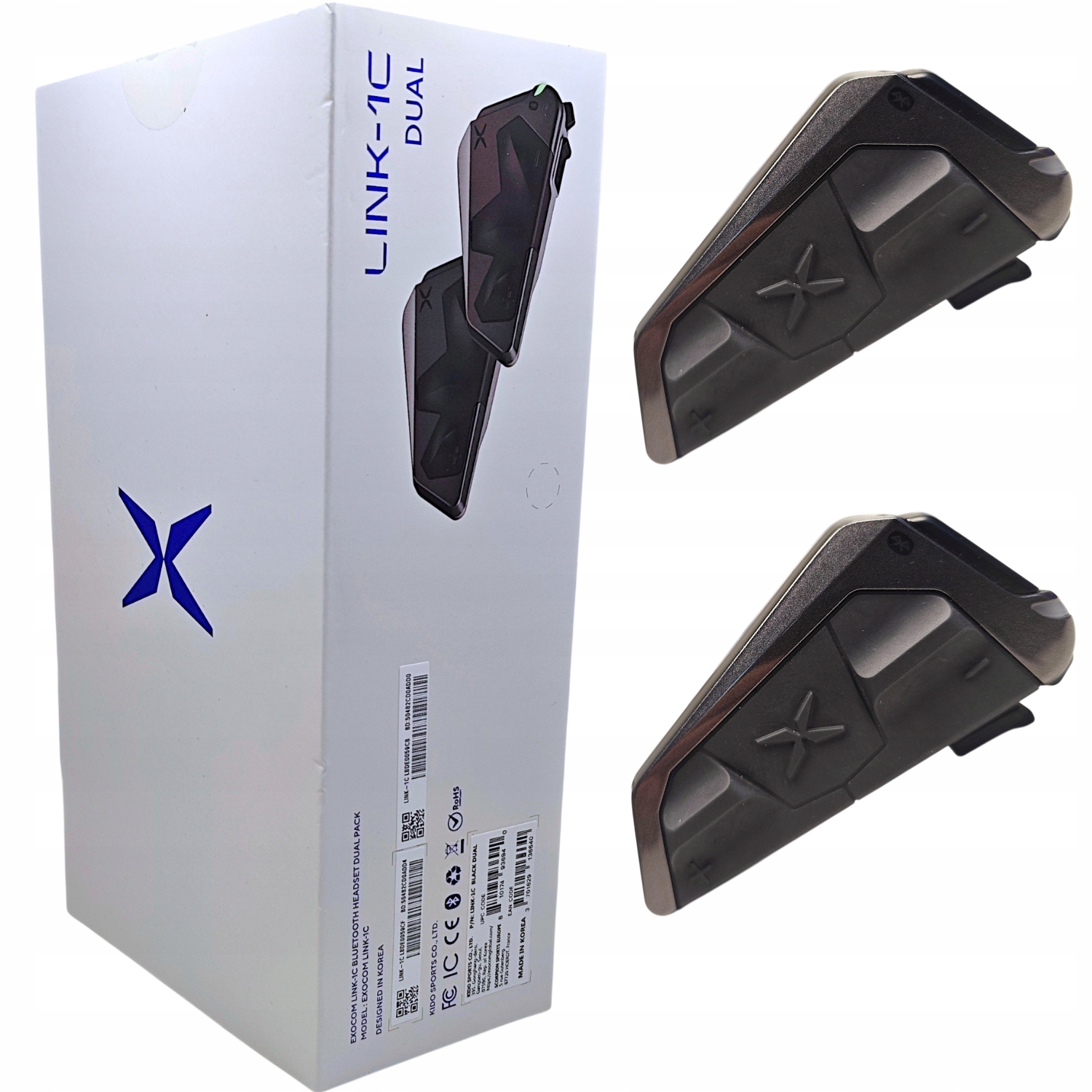 2x Interkom Exo-com Link-1C pre prilby Scorpion exo Harman Kardon na 2 prilby