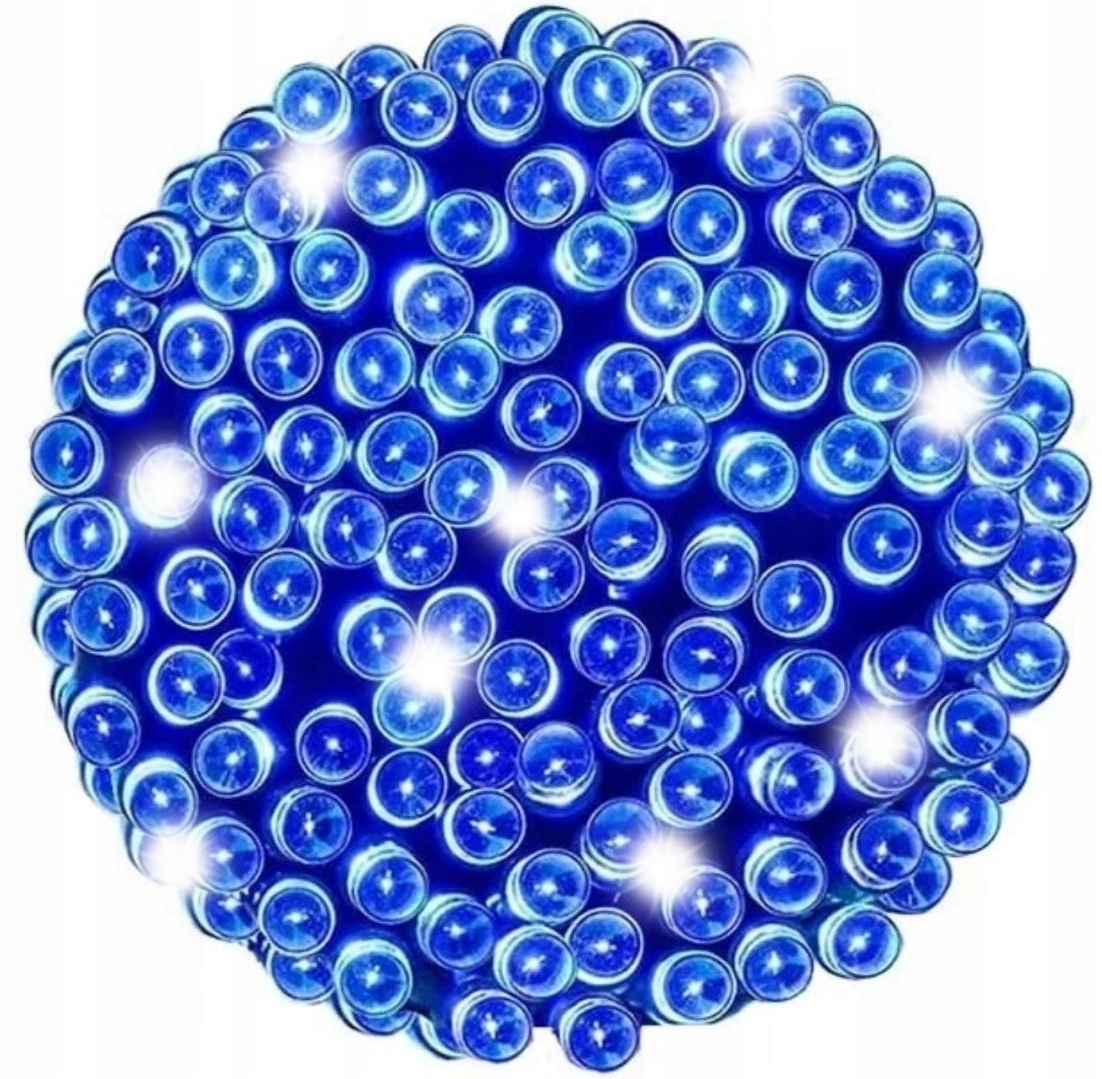 Vánoční osvětlení na stromeček 1000 Led barva modrá s fleshovou venkovní girlandou