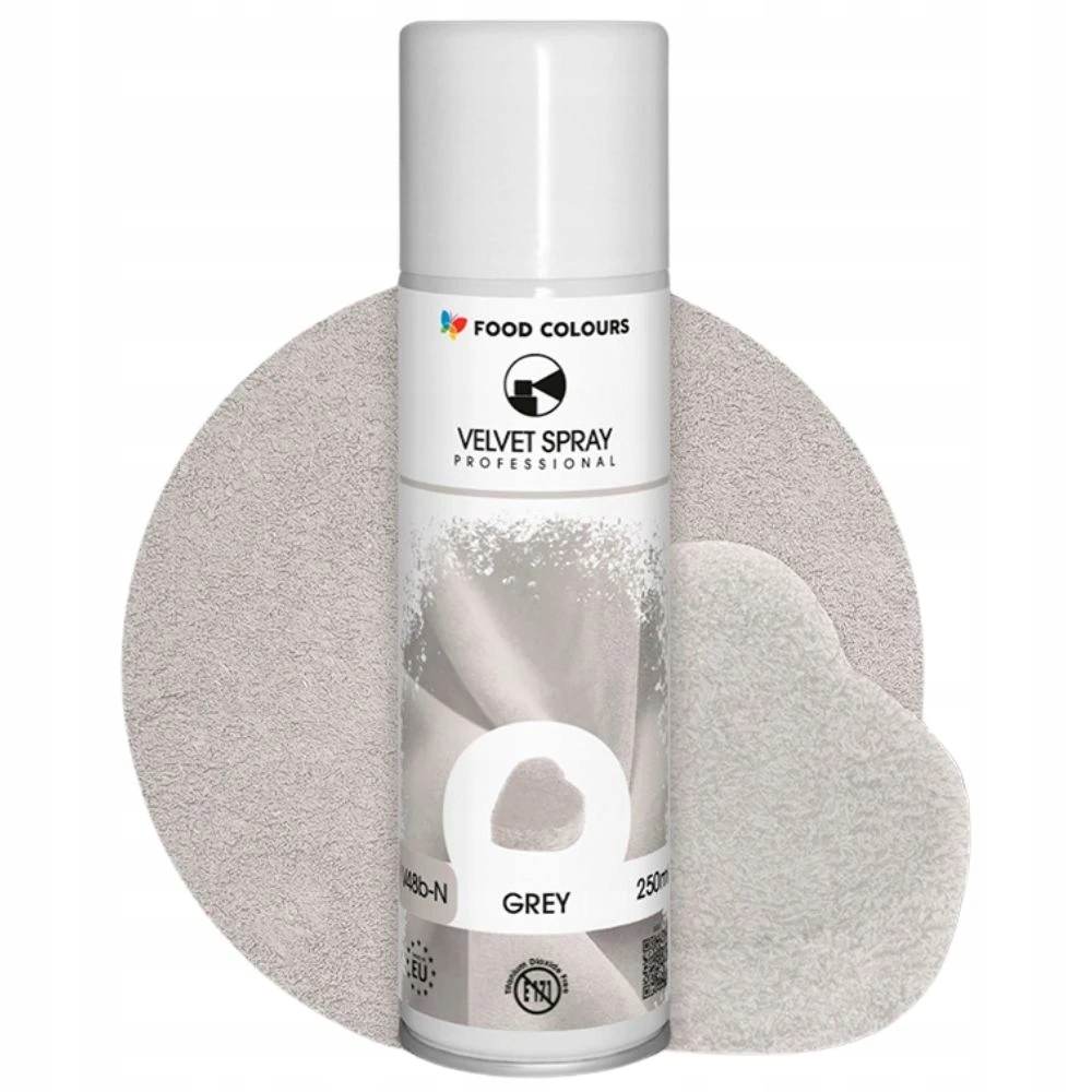 Levně Světle Šedý Semiš Ve Spreji (sprej) Food Colours 250 ML Monoprocesní Dezerty