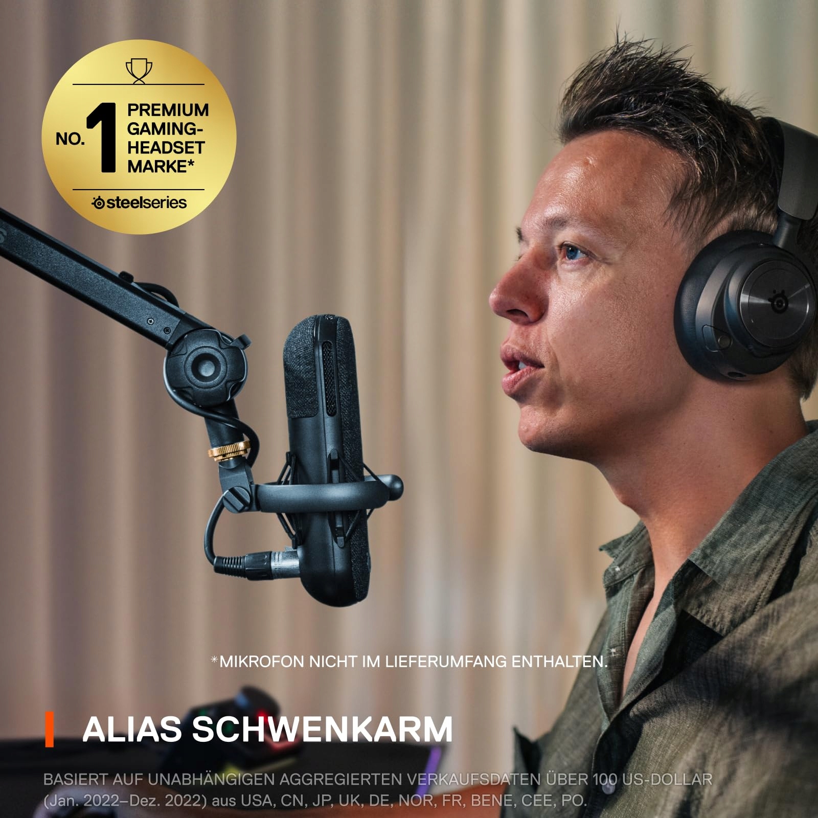 STEELSERIES Alias Pro Mikrofon Do Gier Streamingu Podcastów 360 Stopni — miniatura 2