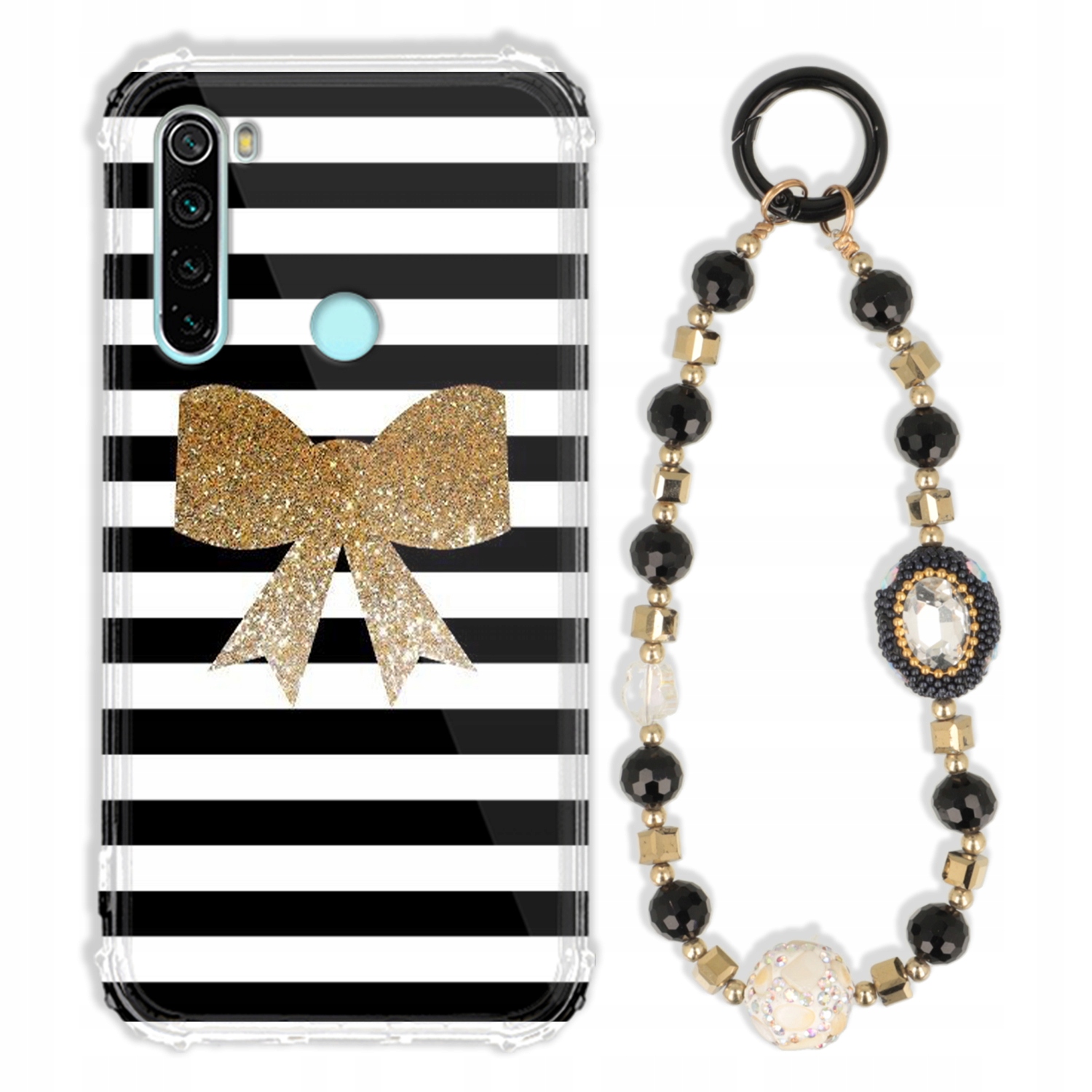 Puzdro Pre Xiaomi Redmi Note 8 Antishock Zirkóny Čierno Zlaté|pevné|pevné