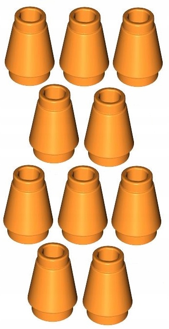 

Lego Stożek 1x1 Pomarańcz (4589/59900/4518029) x10
