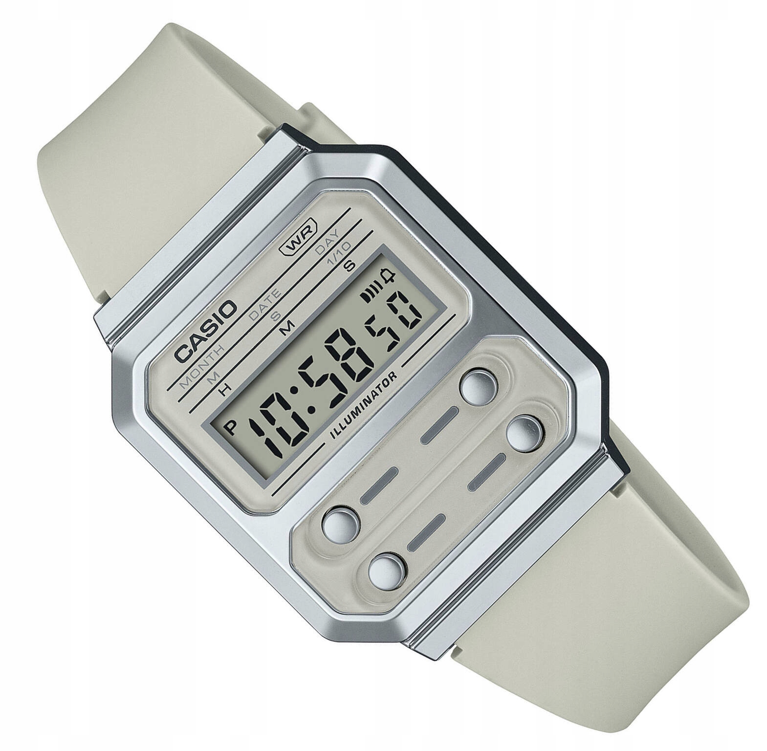 Béžové Elektronické Hodinky Casio Vintage A100WEF -8AEF Retro