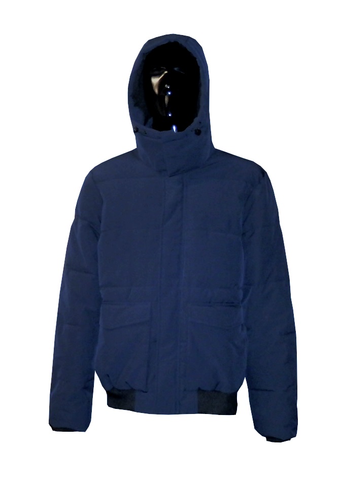 Pánská Zateplená Zimní Péřová Bunda Primark Tmavě Modrá Kapuce vel. XL