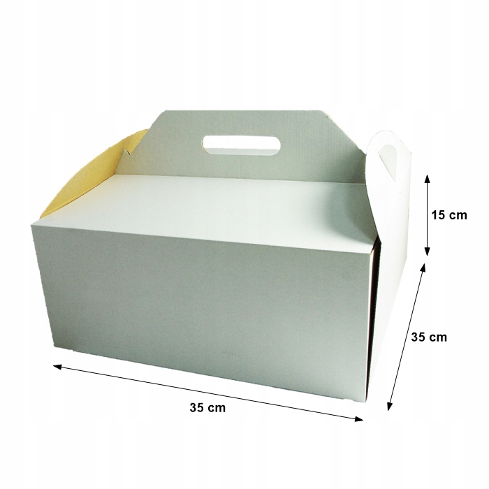 

Pudełko karton z rączką na tort ciasto 35x35X15 cm