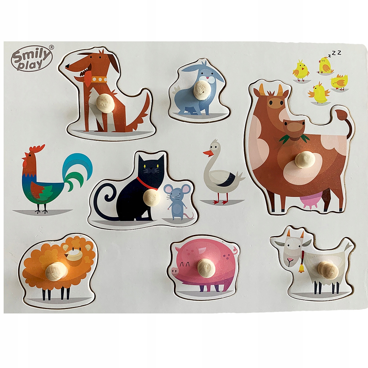 

Puzzle Drewniane Sorter Zwierzęta Wieś Farma Smily
