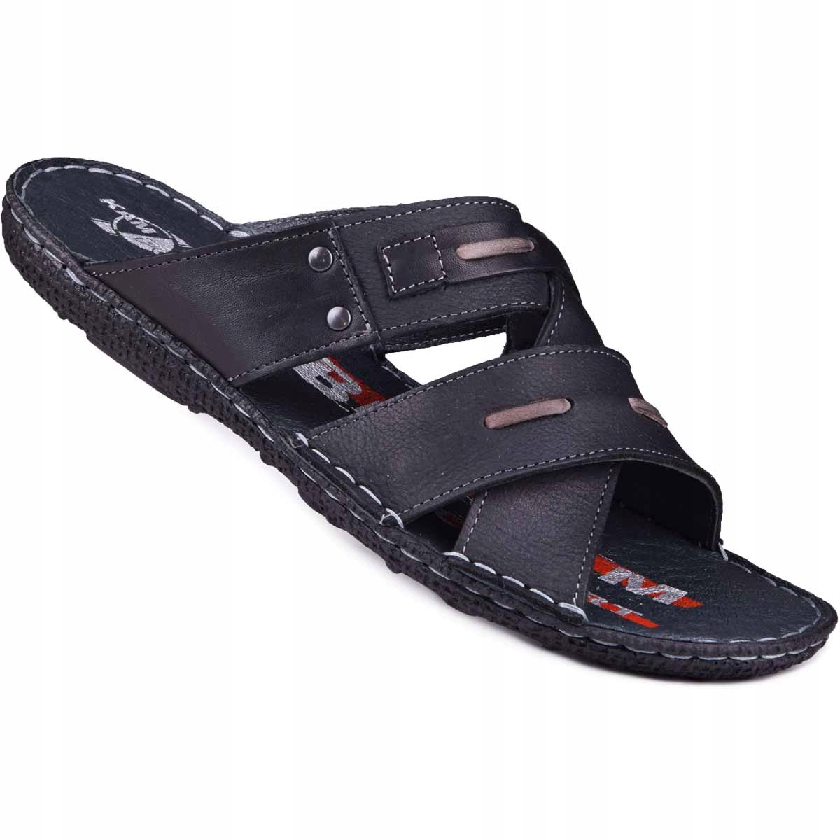 

Klapki męskie skóra naturalna polskie KamPol r.40