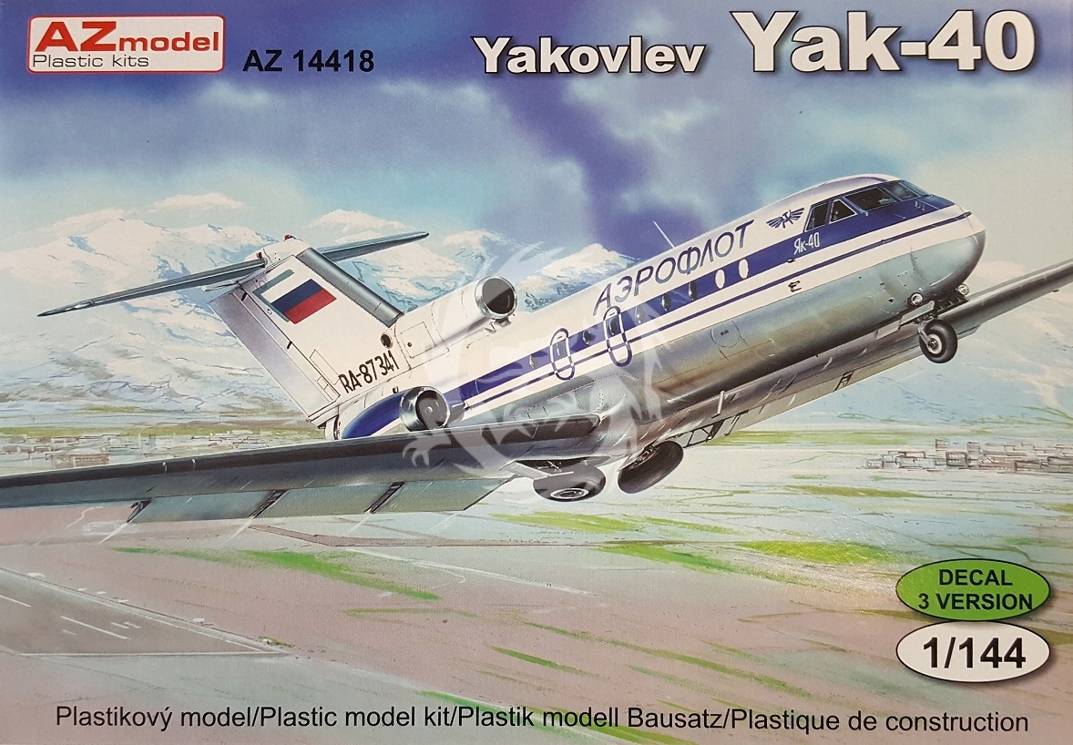 Jakovlev Jak-40 Air Libya Aeroflot Az model AZ14418 v měřítku 1/144
